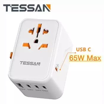 Дорожный USB-адаптер мощностью 65 Вт/100 Вт, настенная вилка GaN с быстрой зарядкой, дорожный адаптер для путешествий по всему миру