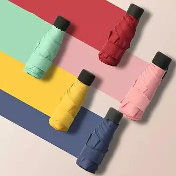 Дорожный зонт, компактный, легкий, портативный, прочный водонепроницаемый складной зонт, с усиленной защитой от ультрафиолета с 6 костями для мужчин