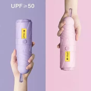 Дорожный зонтКомпактный легкий портативный автоматический сильный водонепроницаемый складной зонт с 6 ребрами усиленный автоматический открытый закрытый