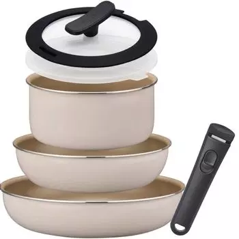 Doshisha Evercook Frying Pan Set, 6-piece set, Detachable, IH compatible, Ivory EFIS6IV слоновая кость