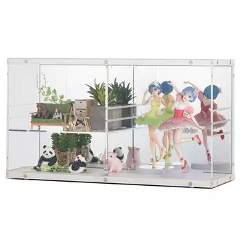 Doshisha Штабелируемый коллекционный кейс с зеркалом сзади. Футляр для фигурок со съемной дверцей для удобства демонстрации и фотографирования. Белый Ширина x Глубина 20 см x белый