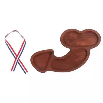 Доска для аперитива, тип C, без бисфенола А, без запаха, легко моется, орех, 3 больших отделения, сырная сервировочная тарелка