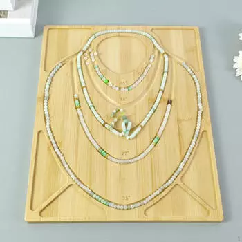 Доска для бисероплетения, флокированная витрина из бисера, портативный поднос, дизайн ювелирных изделий из бамбука