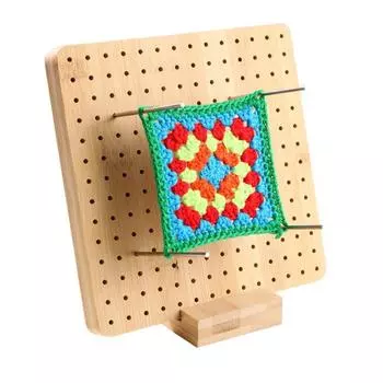 Доска для блокирования крючком из бамбука, квадратные доски для блокирования с колышками, вертикальная блокировка крючком