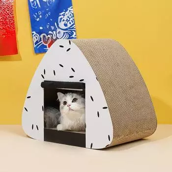 Доска для царапания кошек Износостойкая вертикальная когтеточка для кошек Креативная доска для стачивания когтей, не оставляющая крошек Рифленое гнездо для кошек 45*40*30cm