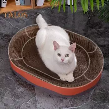 Доска для царапания кошек, овальная когтеточка для кошек, картонная большая, для кошачьего шлифования, коврик для отдыха, миска для домашних кошек A
