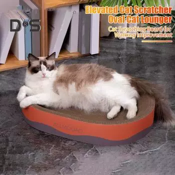 Доска для царапания кошек, овальная когтеточка для кошек, картонная большая, для кошачьего шлифования, коврик для отдыха, миска для домашних кошек A