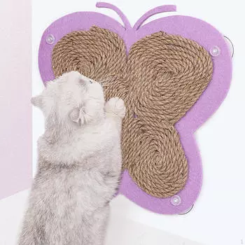 Доска для царапин с прочной присоской, настенная когтеточка из сизаля для кошек, защита ковров и шлифовки диванов