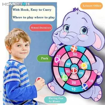 Доска для дартса с животными для детей с липкими шариками, спортивная игра для многих игроков в помещении и на открытом воздухе. Игрушки для дартса с изображением животных из мультфильмов