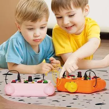 Доска для игр с животными для малышей со светодиодной подсветкой, выключатель света, игровая доска для игр, дорожная образовательная игрушка для детей, для мальчиков и девочек оранжевый