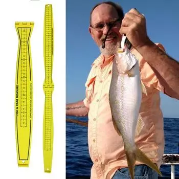 Доска для измерения рыбы Портативная складная линейка для рыбалки Универсальное использование Легко читаемая двухсторонняя линейка для измерения рыбы Инструмент жёлтый