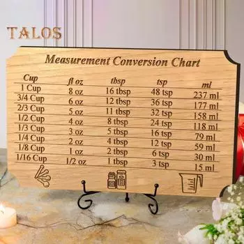 Доска для измерения выпечки, деревянные разделочные доски для приготовления пищи в автофургоне, многоразовые металлические магнитные кухонные приспособления для чашек, столовых ложек цвет старого дерева