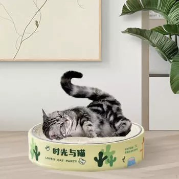 Доска для когтеточки для кошек Миска для когтеточки Lounge Bed Play Rest Kitten Small Medium Large зелёный