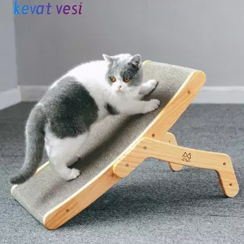 Доска для кошачьих когтей с деревянной рамкой, износостойкая игрушка для точения когтей котят, съемная кровать для сна кошек, товары для животных S