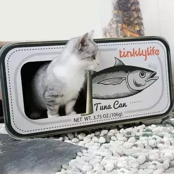 Доска для кошачьих когтей в форме рыбной банки, туннель для кошек, вертикальная гофрированная доска для кошачьих когтеточек, кровать, гнездо, товары для животных, принадлежности