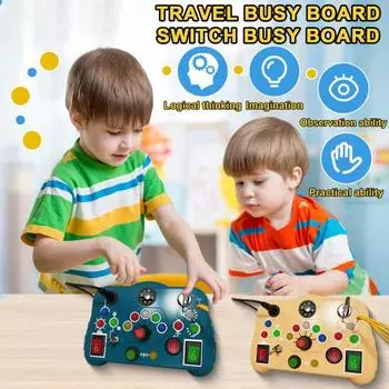 Доска для малышей с подсветкой LED Baby Light up Switch Control Compass Board Toy Travel Kids жёлтый