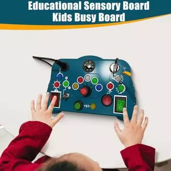 Доска для малышей со светодиодной подсветкой, переключатель управления подсветкой, компас, игрушка, дорожная доска для детей, раннее развитие, обучающая игровая машина жёлтый