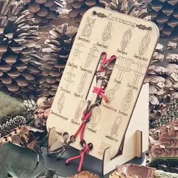 Доска для обучения вязанию узлов, 16 узлов, деревянная доска для начинающих, рифы, квадратные узлы, практическое обучение, подарок любителям кемпинга на открытом воздухе A