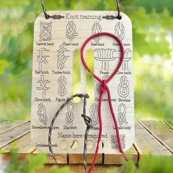 Доска для обучения вязанию узлов, 16 узлов, деревянная доска для начинающих, рифы, квадратные узлы, практическое обучение, подарок любителям кемпинга на открытом воздухе A