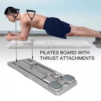 Доска для пилатеса с упорными насадками для укрепления верхней части тела, многофункциональная лента сопротивления, компактный реформер для дома серый