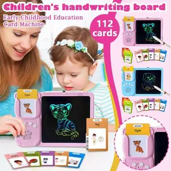 Доска для письма карточной машины, многофункциональная ЖК-карточная машина для раннего образования детей, устные карточки для английского языка One Size светло-розовый