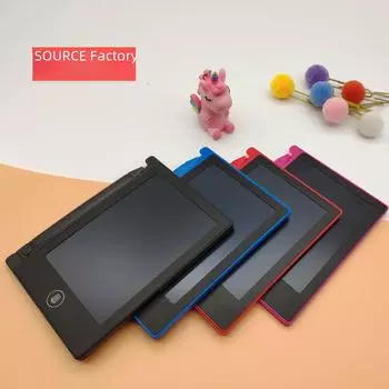 Доска для письма с ЖК-дисплеем для учащихся - 4,4-дюймовая электронная доска для сообщений и граффити для каллиграфии и дошкольного образования чёрный