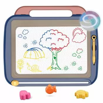 Доска для рисования BangLede Доска для рисования с большим экраном и 3 магнитными штампами 4 магнитных элемента Рисуйте и наслаждайтесь рисованием столько раз, сколько захотите Развивающая игрушка (41*35см)