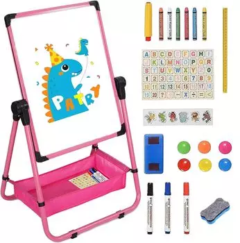 Доска для рисования для детей, складная, регулируемая по высоте, с местом для хранения на 360 градусов, на японском языке, инструкция включена, классная доска,