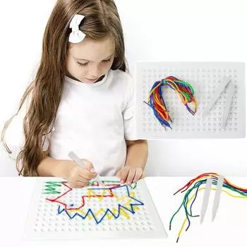 Доска для рисования с плетеными веревками своими руками, рождественская художественная доска для плетения с разноцветными веревками, обучающий набор для рисования плетением для детей 2-8 лет