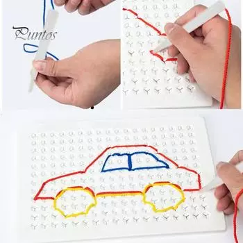 Доска для рисования с плетеными веревками своими руками, рождественская художественная доска для плетения с разноцветными веревками, обучающий набор для рисования плетением для детей 2-8 лет белый