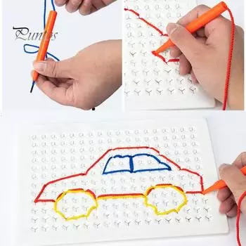 Доска для рисования с плетеными веревками своими руками, рождественская художественная доска для плетения с разноцветными веревками, обучающий набор для рисования плетением для детей 2-8 лет белый