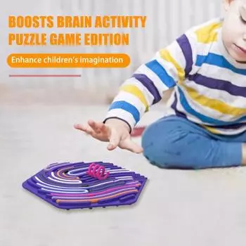 Доска для сенсорной активности, успокаивающая, для снятия стресса, силиконовая полоска, игрушка-непоседа, развитие мелкой моторики, для детей и взрослых, образовательная шестиугольная занятая настольная игра жёлтый