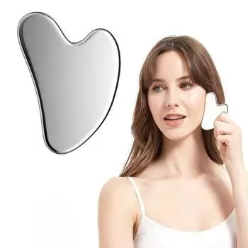 Доска для скребка из нержавеющей стали, уход за лицом и телом, инструмент Гуаша для лица, шеи, спины, плеч, антивозрастной подтяжка кожи, массажер для лица C