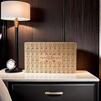 Доска для списка желаний для гольфа Топ-50 полей для гольфа в США Доска для отслеживания желаний для гольфа Деревянная доска для гольфа Путешествия Трекер Даты Счета Журнал Подарок для любителей гольфа