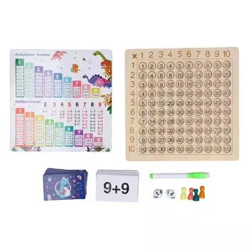 Доска для умножения и сложения 2 в 1 деревянная обучающая математическая игрушка для детей