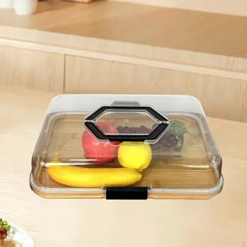 Доска для закусок, поднос для закусок, блюдо, переносное с прозрачной крышкой для пиццы и сыра style 1