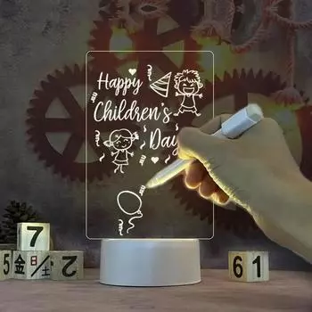 Доска для заметок, креативный светодиодный ночник, USB-доска для сообщений, праздничный светильник с ручкой, подарок для детей, украшение для подруги, ночник