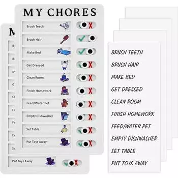 Доска для заметок с графиком работы по дому Съемная доска для объявлений для детей и взрослых Контрольный список для автодома Напоминание о школьных домашних ежедневных делах с 2 сменными чистыми листами бумаги GZW