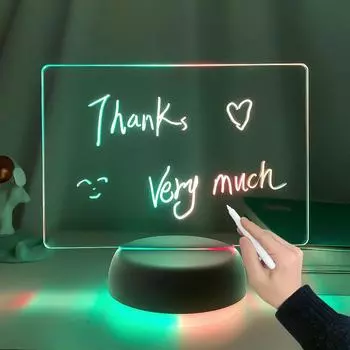 Доска для заметок, светодиодный двухцветный 3D ночник, доска объявлений, праздничный светильник с ручкой, подарки для детей, украшение для подруги, ночные лампы No Remote Control