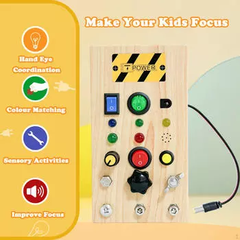 Доска для занятий Монтессори-игрушки Деревянная панель управления Дорожная игрушка Обучение навыкам для малышей A