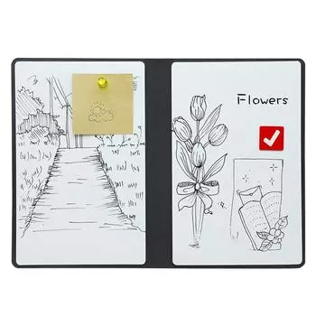 Доска для записей A5 Стирание рисунков Граффити Дудл Блокнот для записей Складная доска для письма Школа серый