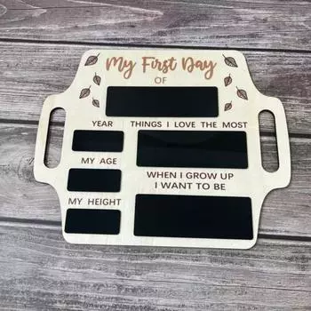 Доска для записей «Первый день в школе» для стирания, многоразовая, деревянная, памятная