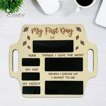 Доска для записей «Первый день в школе» для сухого стирания, многоразовая, «Назад в школу», деревянная памятная табличка, украшение, сувенир для учеников дошкольного детского сада, подарок A