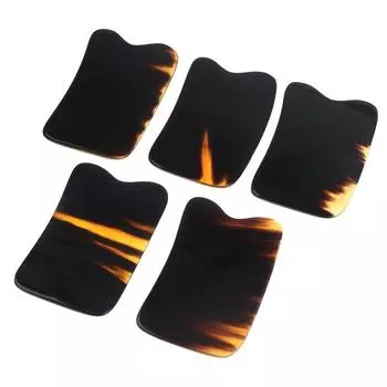 Доска Гуаша из натурального рога, скребковая пластина, массажный инструмент, скребок для акупунктуры и спа one size