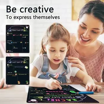 Доска объявлений «Снова в школу/выпускной» Многоразовые таблички 2-в-1 в первый и последний день One Size чёрный