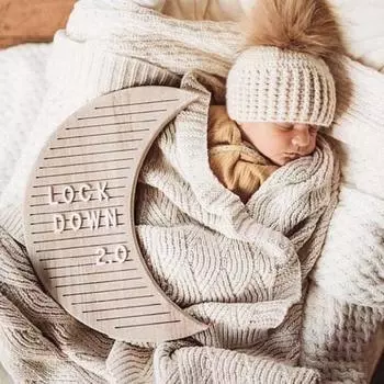 Доска объявлений Современная сменная легкая деревянная доска объявлений Луна Деревянная доска из фетра Деревянная доска для писем для детской комнаты B