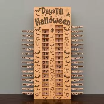 Доска обратного отсчета на Хэллоуин Деревянные украшения Украшения для вечеринки на Хэллоуин в помещении Креативные декоративные украшения Подарки A