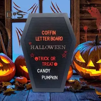 Доска с буквами из фетра на Хэллоуин, жуткая готическая настенная доска для объявлений, украшение для деревянной доски своими руками, украшение для праздничной вечеринки красный