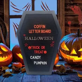 Доска с буквами из фетра на Хэллоуин, жуткая готическая настенная доска для объявлений, украшение для деревянной доски своими руками, украшение для праздничной вечеринки красный