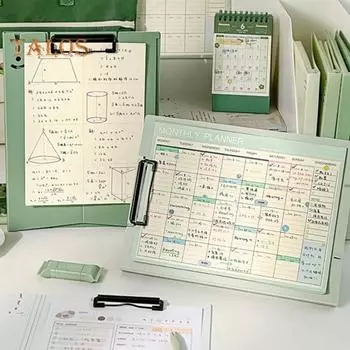 Доска с зажимом для файлов, держатель для документов, большая емкость, гладкий край, без заусенцев, портативный органайзер для файлов формата А4, офисные принадлежности зелёный